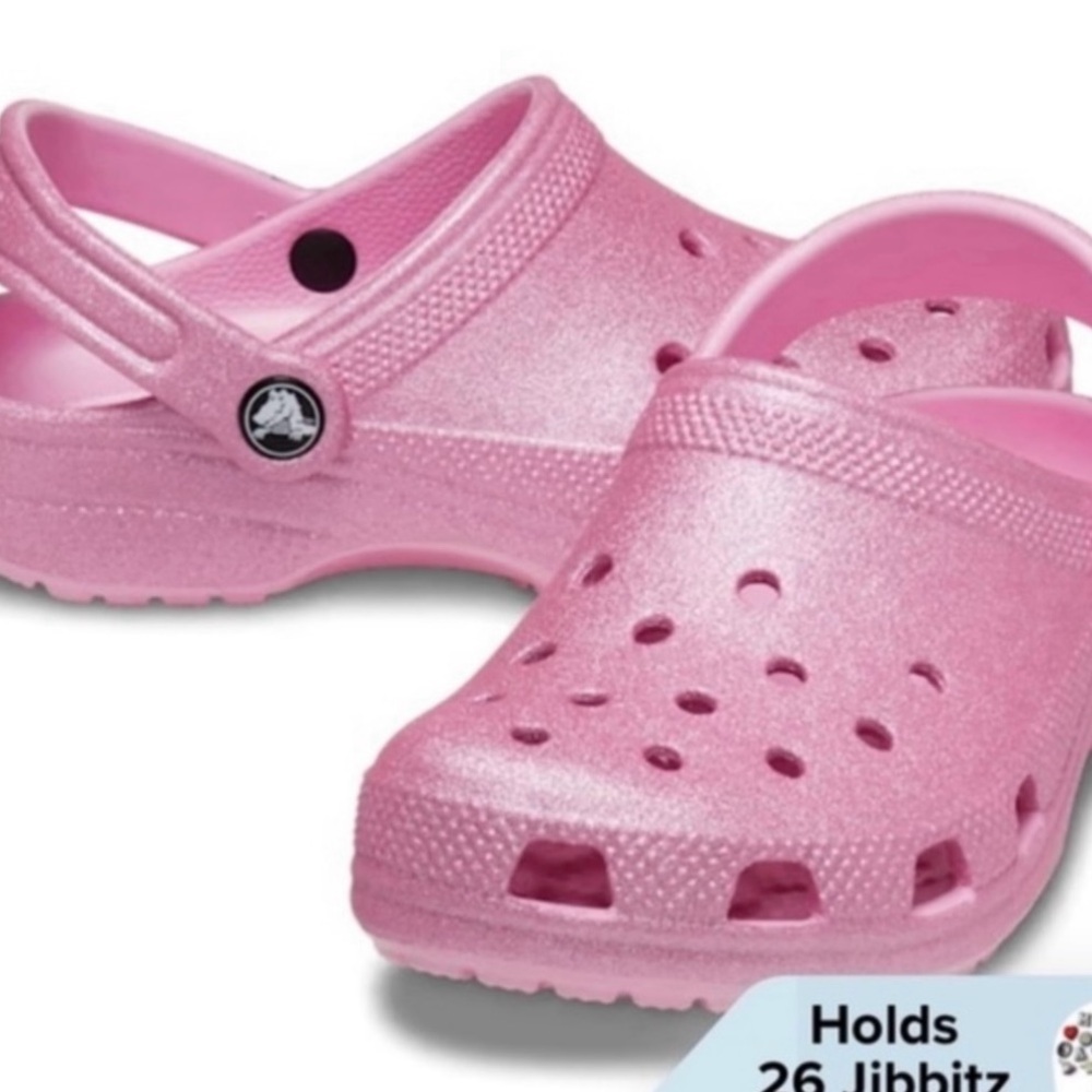 Crocs™ Kids' Classic Pink Tweed Glitter Clog